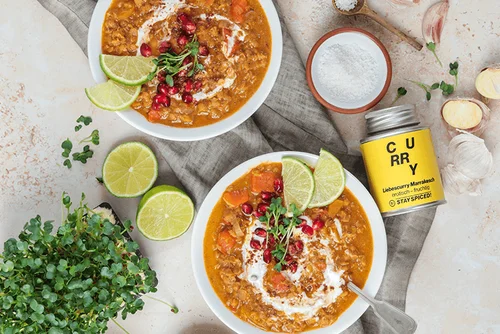 Herzhaft erotisches Linsencurry mit Blumenkohl